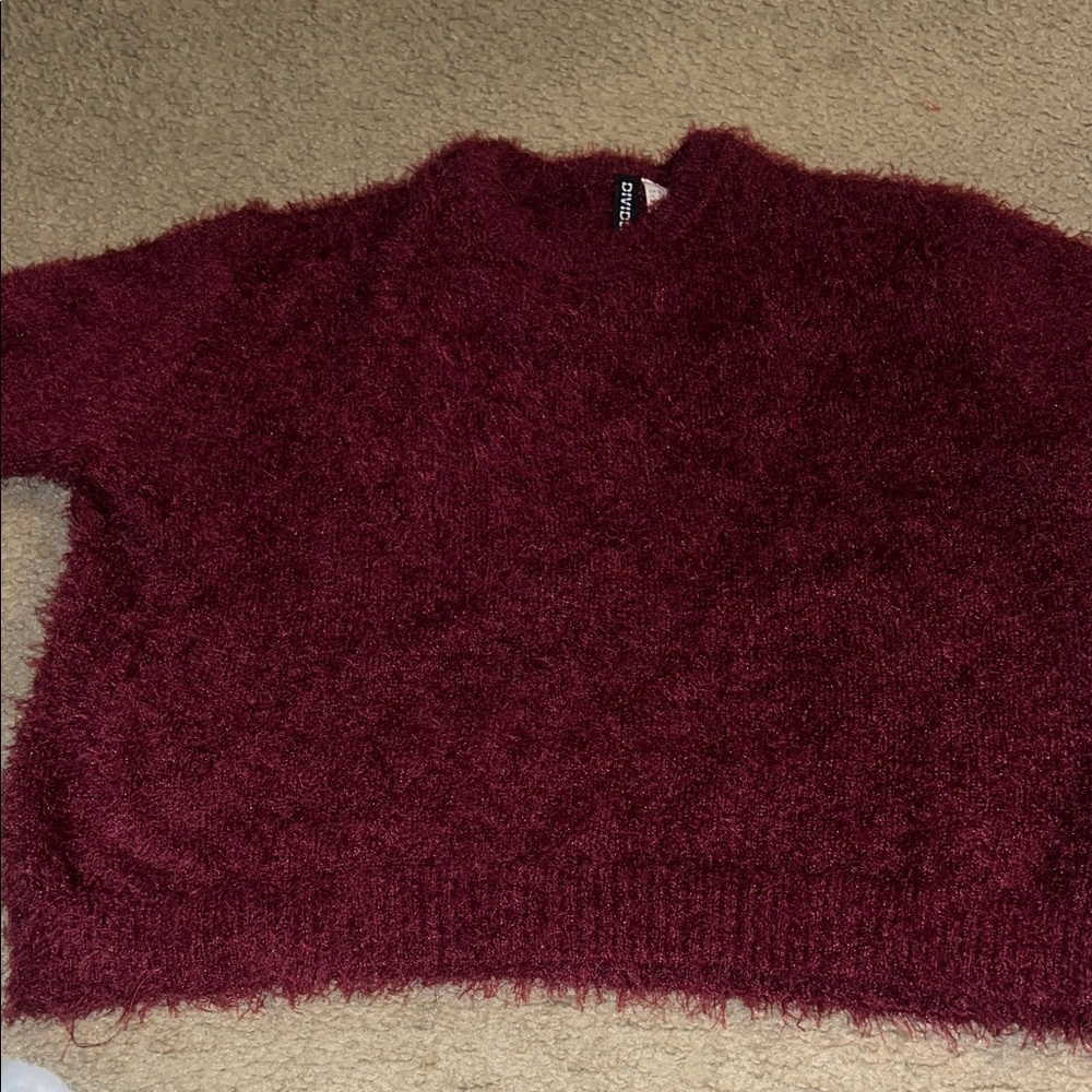 H&M Deep Red Fuzzy Sweater